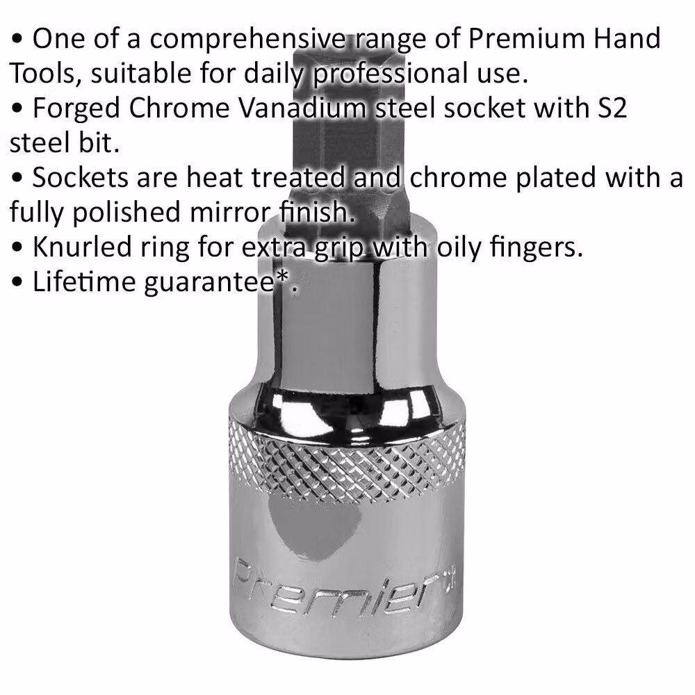 Loops 9mm Forged Hex Socket Bit 1/2 Inch Square Drive Chrome Vanadium Wrench Socket in Silver – 2