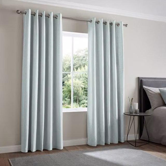 Simply Collection Made to Measure Blackout Fabric Curtain Panel in Blue Turquoise with Eyelets