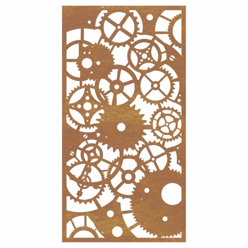 Berkfield Home Garden Brown Geometric Corten Steel Wall Decoration, W: 105 cm, H: 55 cm – 3