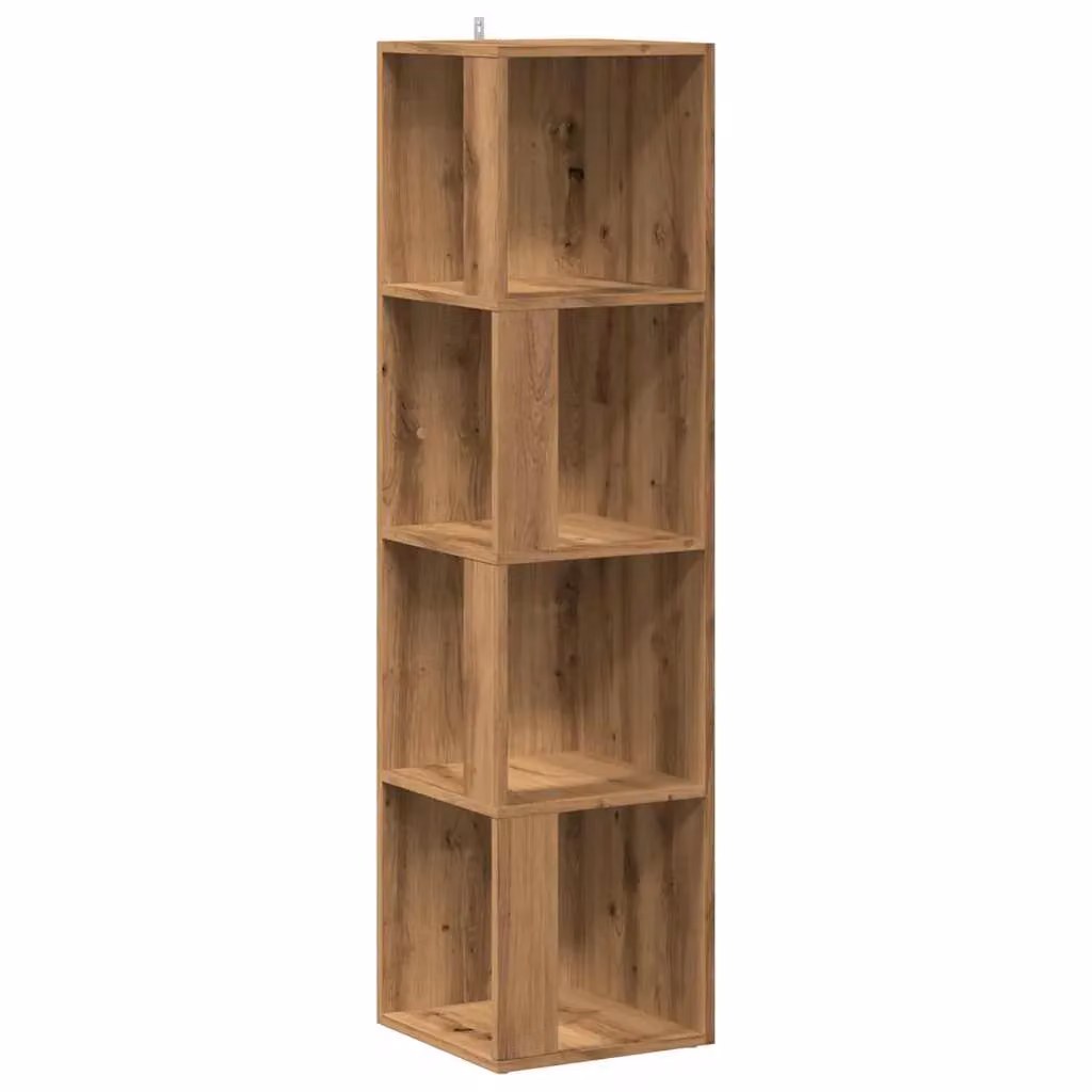 Berkfield Home Artisan Oak Corner Cabinet in Brown, W/D/H: 33 x 33 x 132 cm – 2