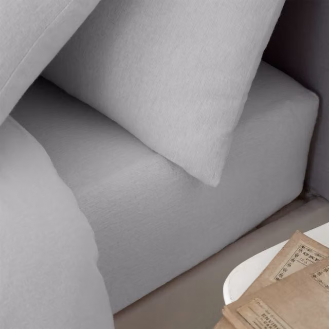 Catherine Lansfield Grey Brushed Cotton Flannelette Fitted Sheet 200 x 200 cm
