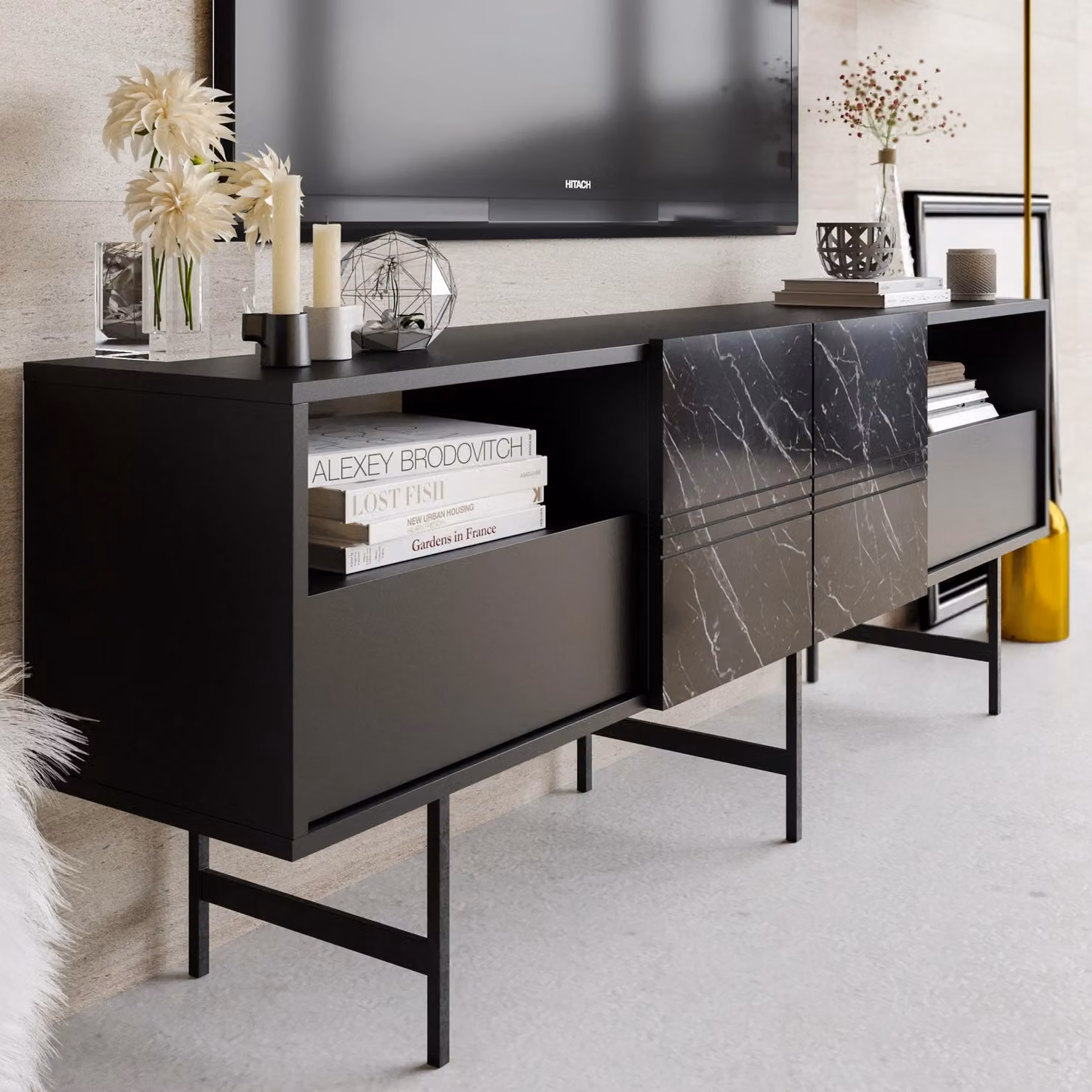 Decorotika Derin Modern Black Sideboard Cabinet – 2