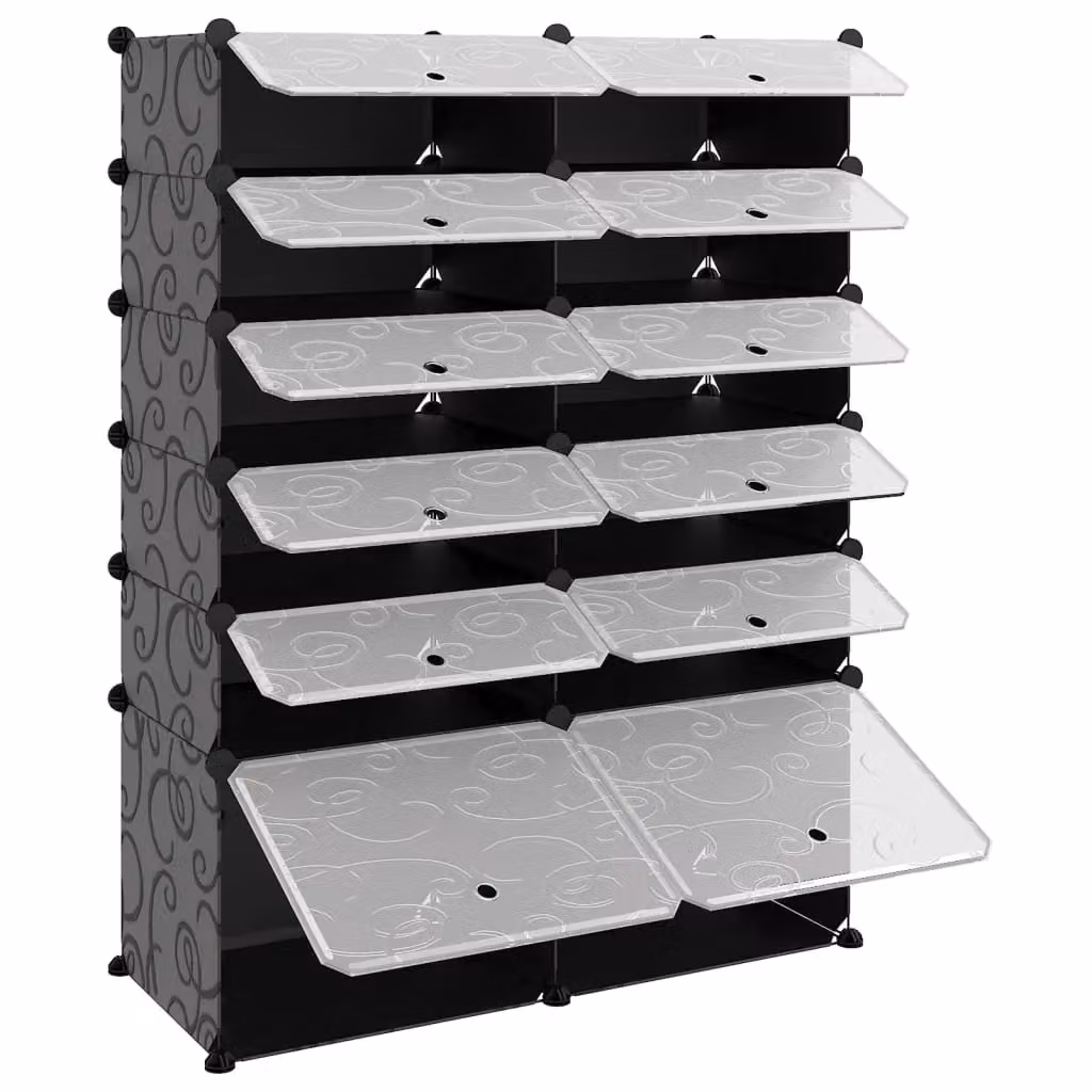 Berkfield Home Black Shoe Rack, W/D/H: 94 x 37 x 125 cm – 4