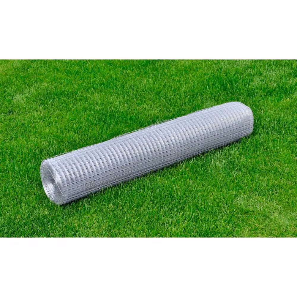 Berkfield Home Galvanised Steel Chicken Wire Fence, Silver, 25 x 1 m – 2