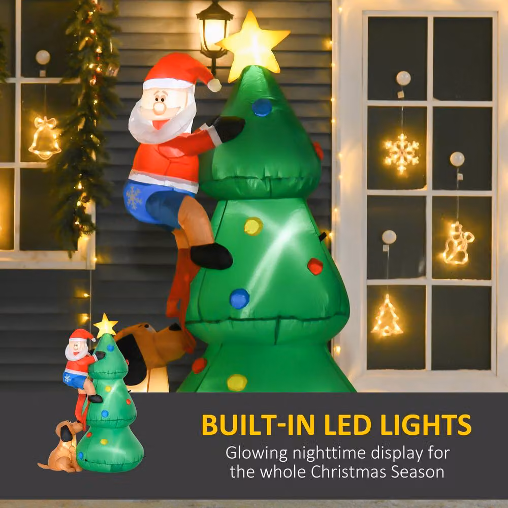 STILVORA Inflatable Green Christmas Tree with LED Lights, Height: 180 cm – 4