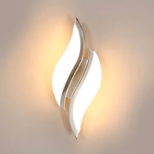 Pheashine Modern LED Wall Light with Acrylic Lampshade in Silver – 1
