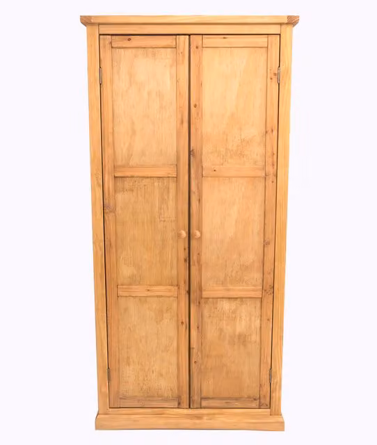 Cabinet Bits Lucca 2 Door Wardrobe in Antique Brown Waxed Pine