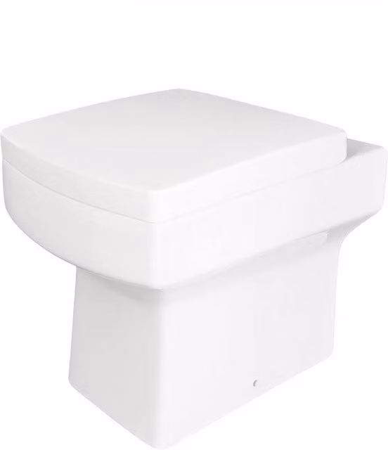 Hinsinc Square Back To Wall Toilet with Soft Close Seat, White