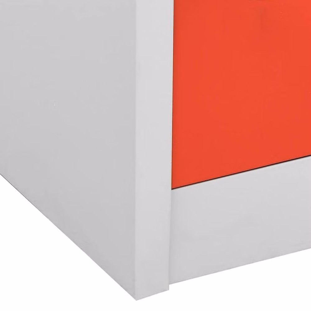 Berkfield Home 5-Piece Freestanding Metal Locker Cabinet Set in Light Grey and Red, W/D/H: 90 x 45 x 92.5 cm – 3