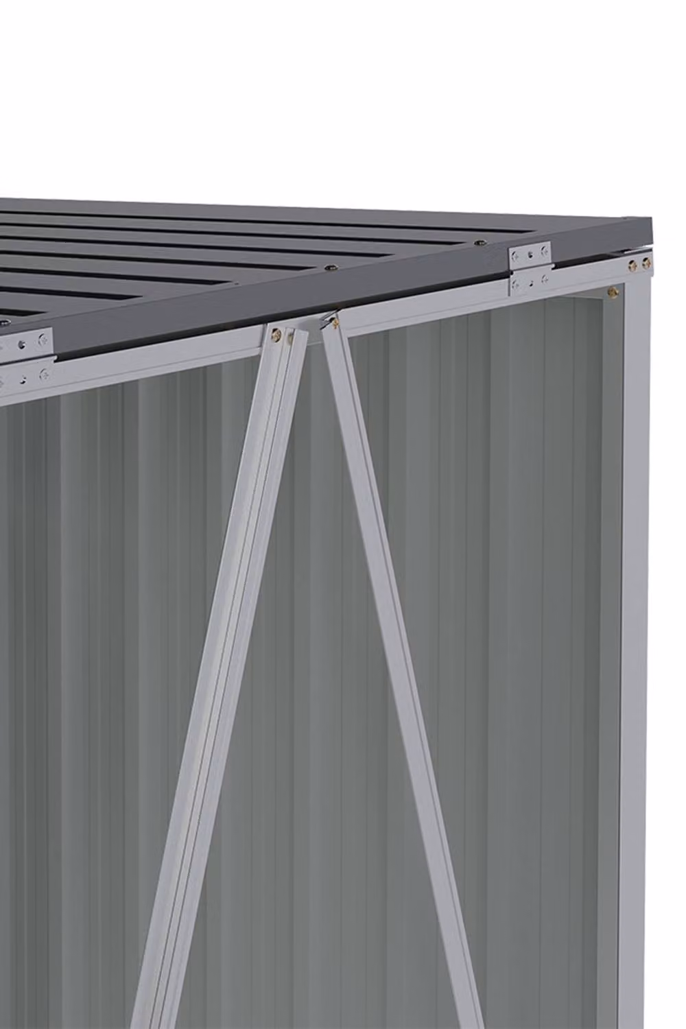 Garden Sanctuary Metal Outdoor Garbage Bin Shed for 1 Bin, Black – 4