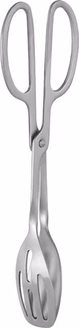 Orsina Lightweight Brushed Stainless Steel Kitchen Tongs with Dual-Sided Solid and Slotted Spoons in Silver