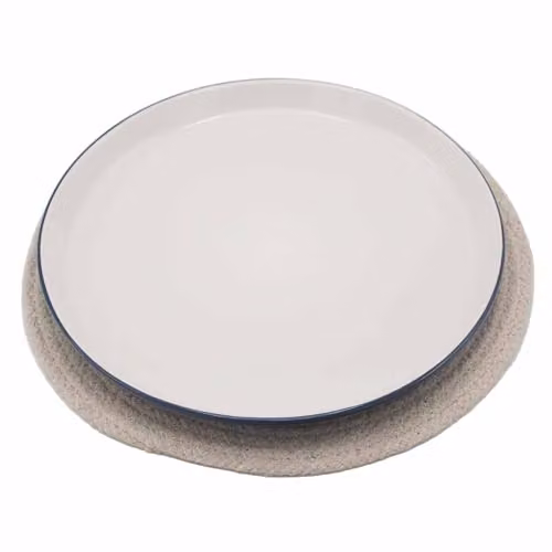KDMD Round Jute and Cotton Place Mat in Beige, Diameter: 30 cm