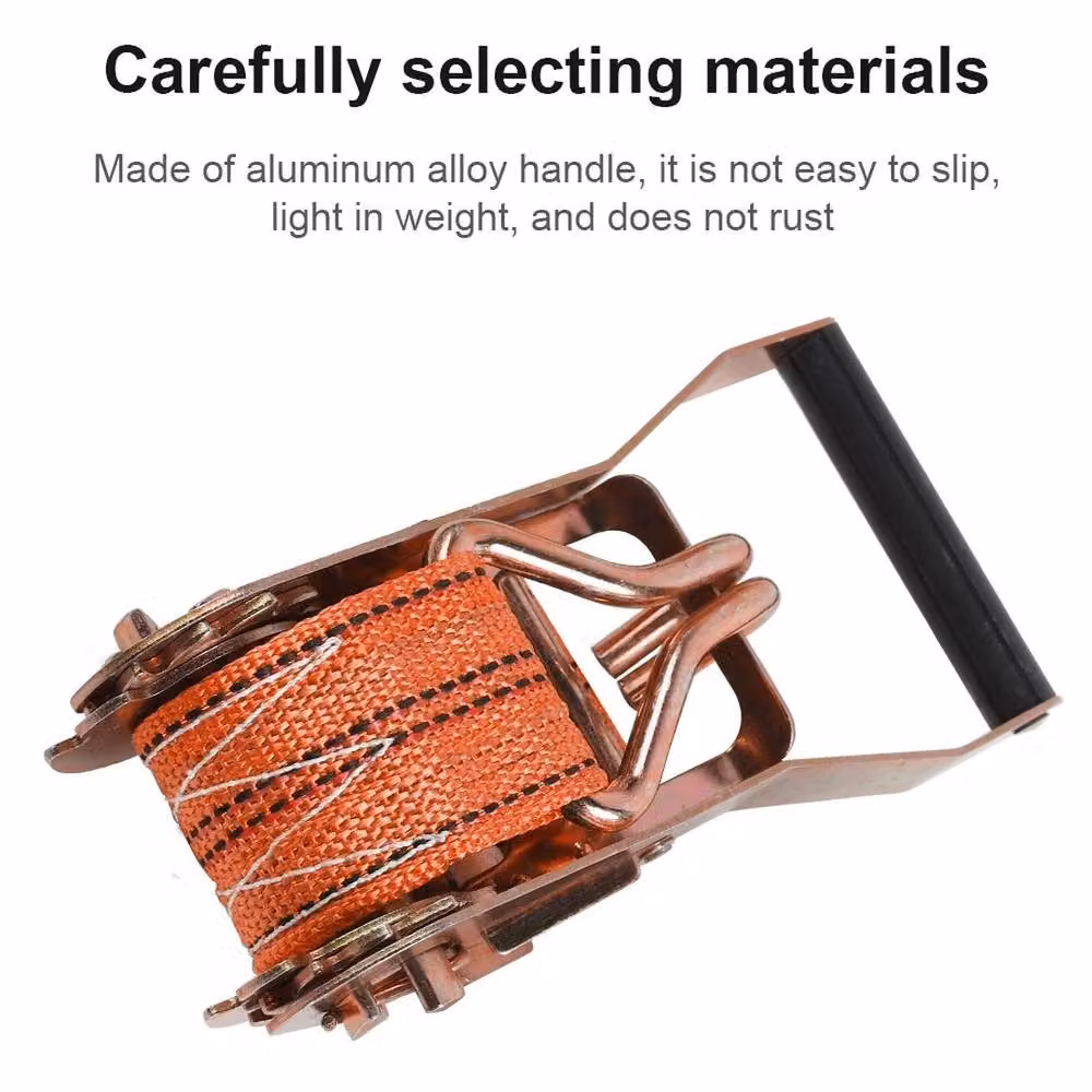 EONLION 2-Pack Orange Ratchet Tie Down Straps with Steel Components, 100g – 4