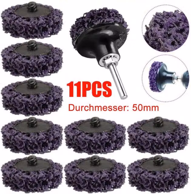 SPETLEK 11-Piece Purple Poly Strip Disc Wheel Set for Paint and Rust Removal on Metal – 1