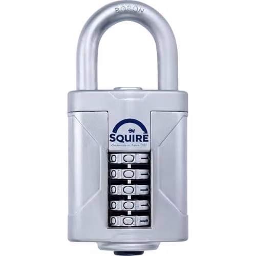 Squire Vulcan Combi 60 Heavy Duty Combination Padlock, Blue and Silver, 60 mm