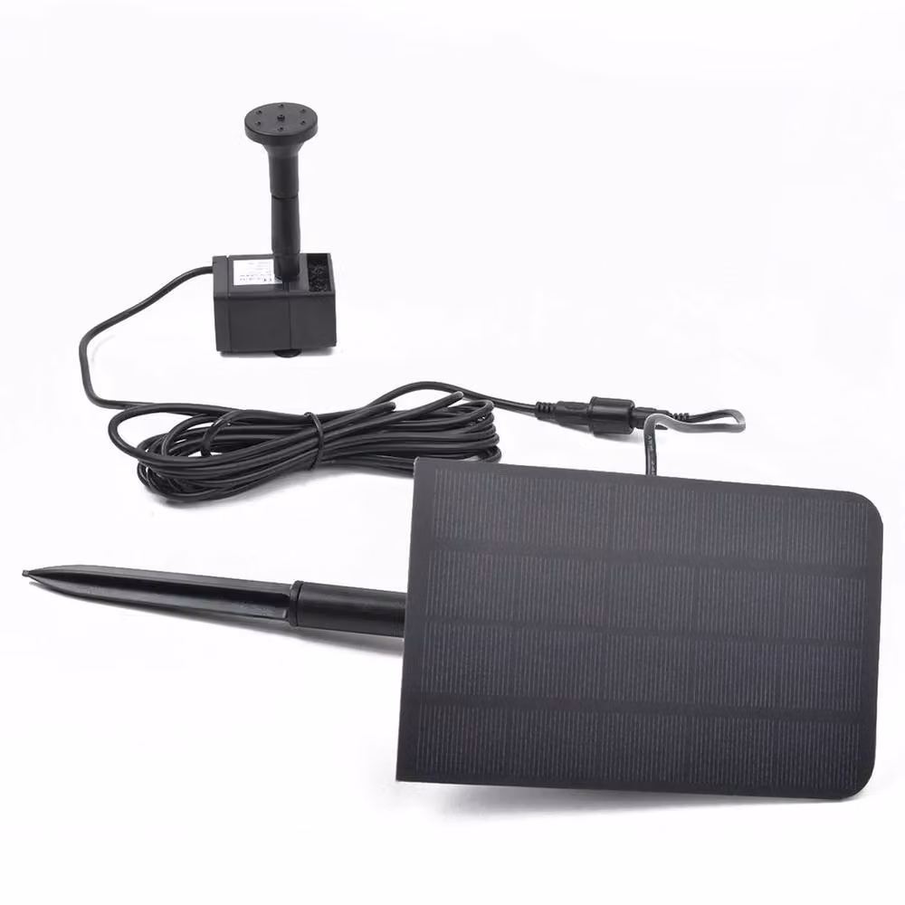 NESTLUNE Solar Powered Garden Pond Fountain Pump Kit in Black – 3
