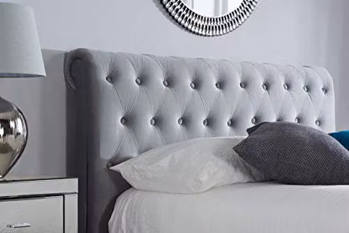 Birlea Marlow Grey Velvet Upholstered Storage Bed Frame with Drawers, W/D/H: 200 x 180 x 228.46 cm – 3