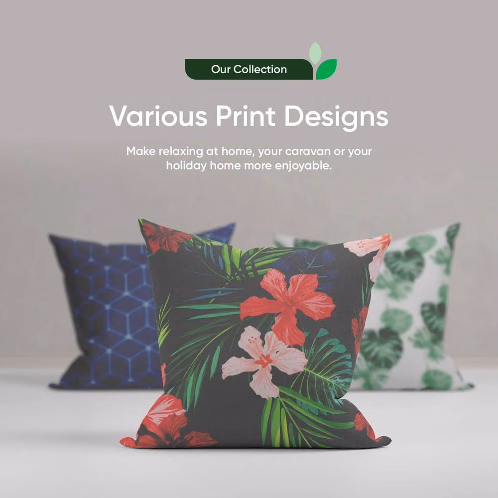 Gardenwize Pack of 2 Multicolour Floral Tropical Leaf Square Scatter Cushions – 7