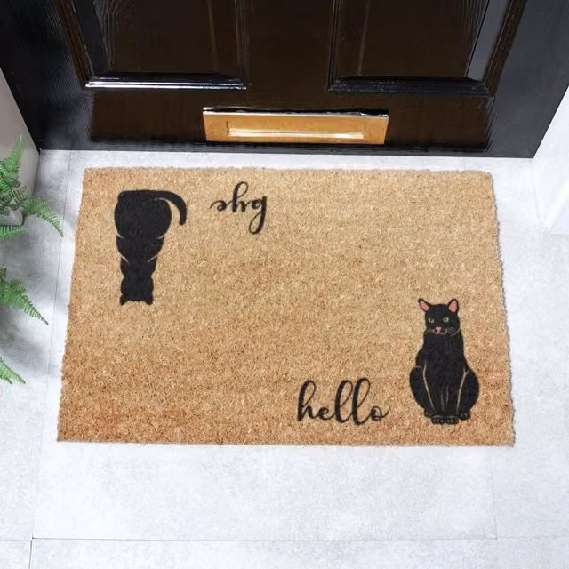 Artsy Mats Hello Bye Cats Doormat in Brown, W/D: 60 x 40 cm – 1