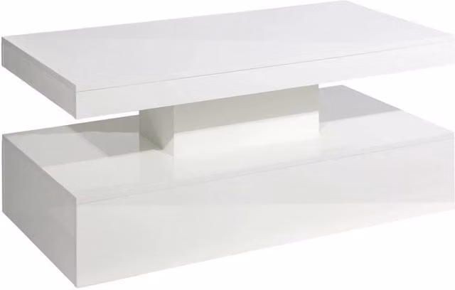 MMT Furniture Designs FLAVORA White Gloss Rectangular Coffee Table with LED Lights