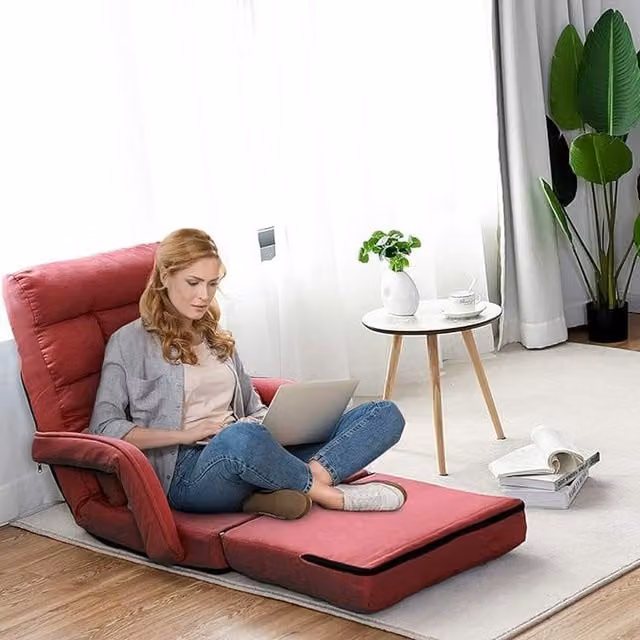Costway Red Folding Lazy Sofa Bed Lounge Chair
