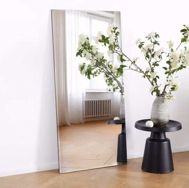Home Garden Direct Lugano Frameless Full Length Rectangular Mirror in Clear, W: 80 cm, H: 170 cm – 1