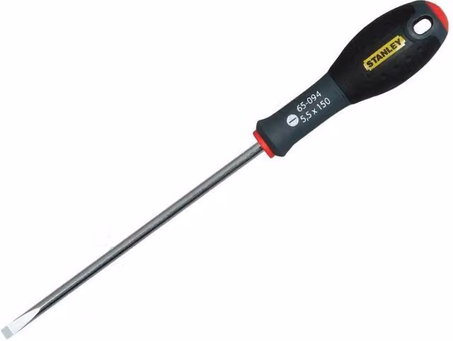 Stanley Fatmax Parallel Tip Manual Screwdriver in Black, 5.5 mm x 150 mm