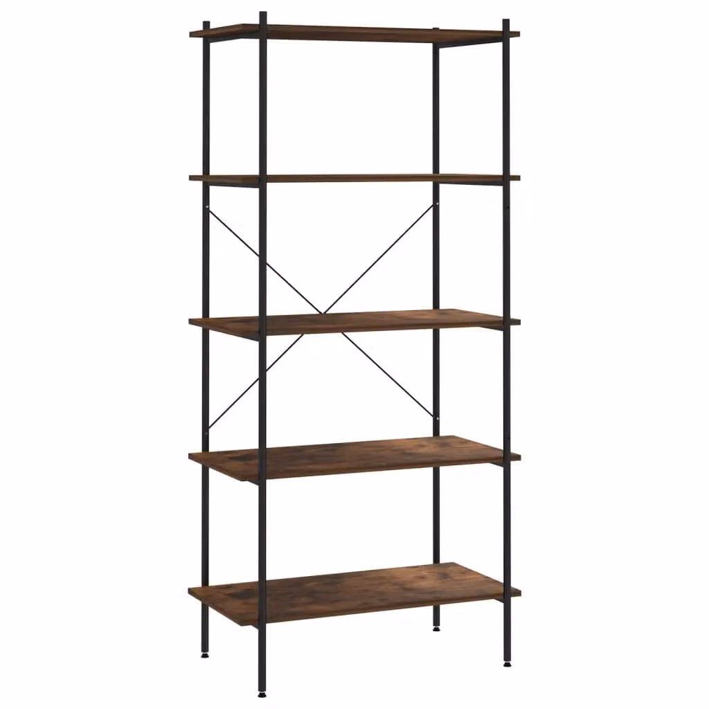 Berkfield Home 5-Tier Industrial Shelving Unit in Black and Brown, W/D/H: 80 x 40 x 163 cm – 2