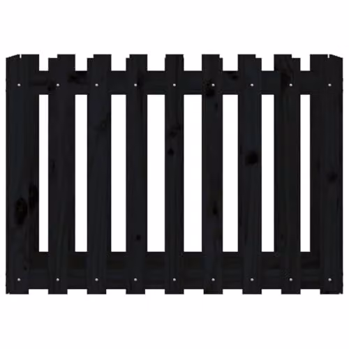 vidaXL Garden Raised Bed with Fence Design in Black Solid Pine Wood, W/D/H: 100 x 50 x 70 cm – 3