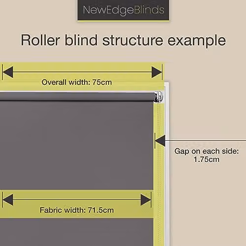 New Edge Blinds White Thermal Blackout Roller Blind, Width: 80 cm, Drop: 165 cm – 2