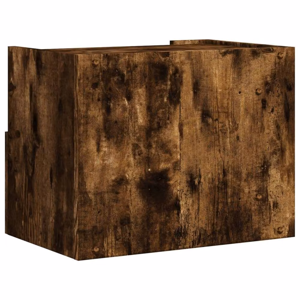 Berkfield Home Wall-mounted Bedside Cabinet in Smoked Oak Brown, W: 45 cm, D: 30 cm, H: 35 cm – 5