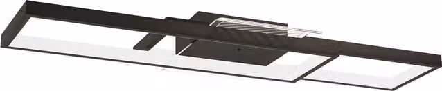 HOMCOM Modern Dimmable LED Ceiling Light with Remote Control and Wall Switch, Black Flush Mount Lamp for Living Room and Bedroom – 1
