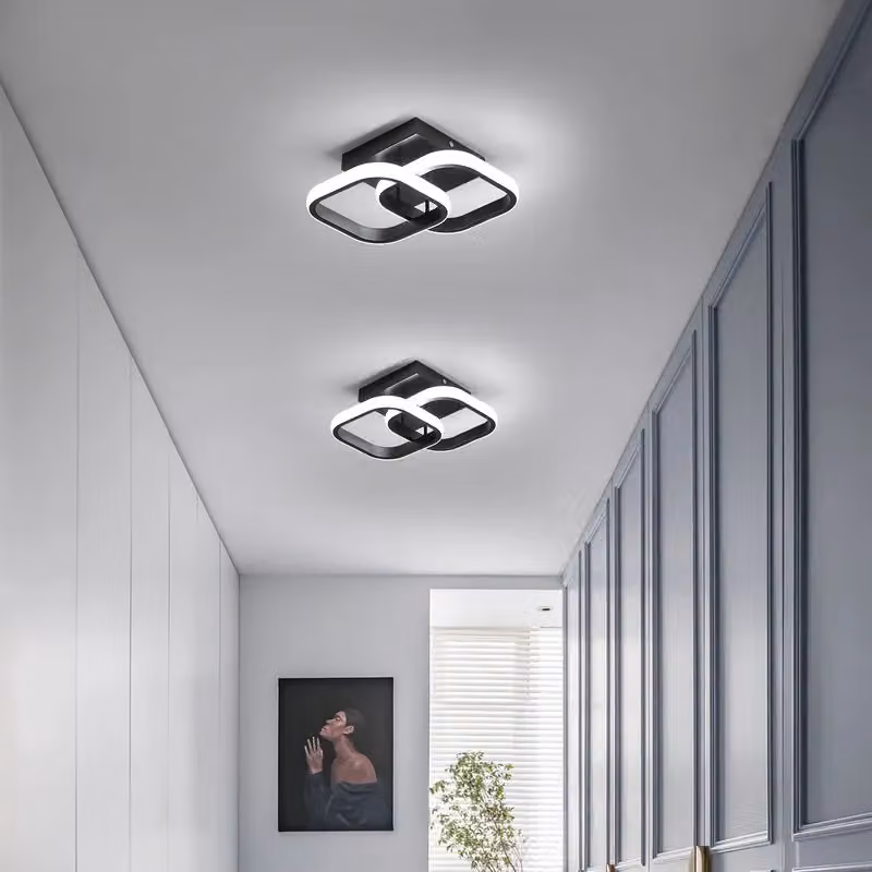 COMELY Modern Square LED Ceiling Light, 22W, 6000K Cool White, Black – 2