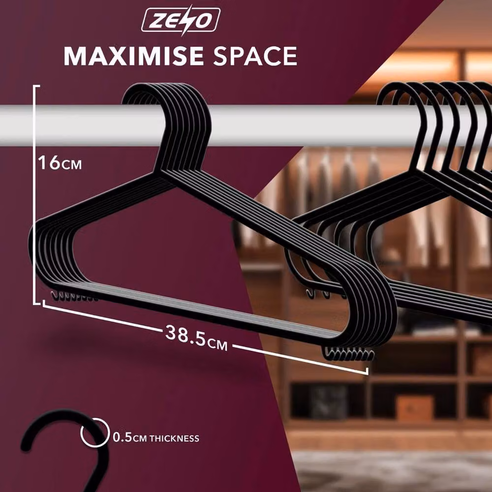 Kelvenix 100 Pack Black Plastic Adult Coat Hangers with Bar – 2