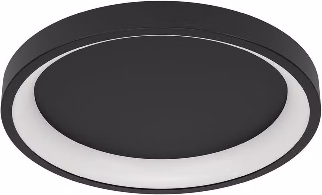 Loops Modern Round Black LED Ceiling Light with RGB Colour Options – 1