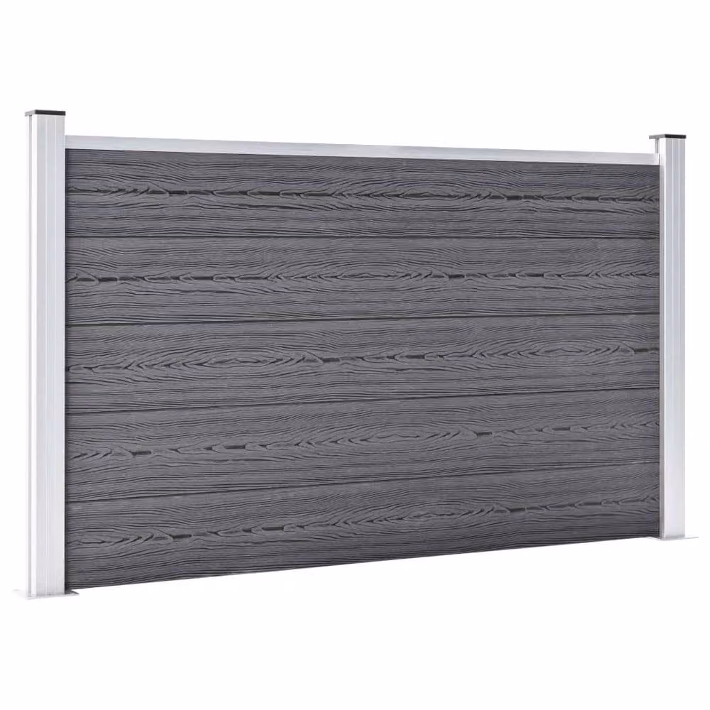 Berkfield Home Durable WPC Garden Fence, Grey, W: 526 cm, H: 106 cm – 2