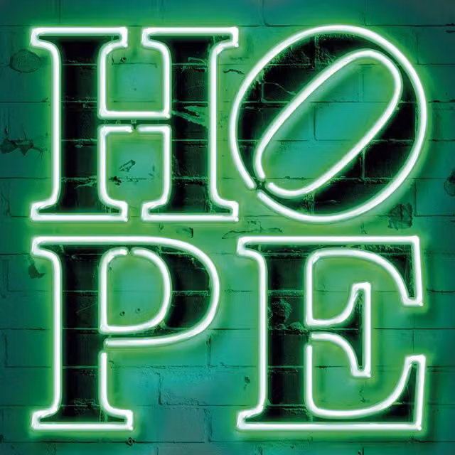 Wizard+Genius Neon Tube Hope Non-Woven Wall Mural, Green, W: 192 cm, H: 260 cm