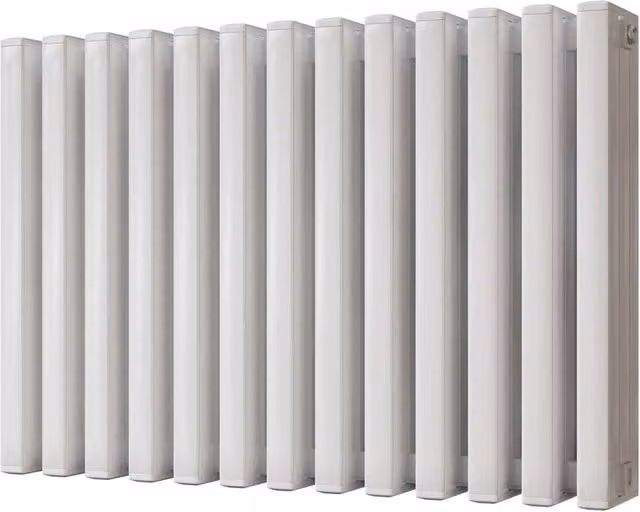 UK Radiators Temple White Square Tube Horizontal Traditional Cast-Iron Style Radiator, W: 88.6 cm, H: 60 cm