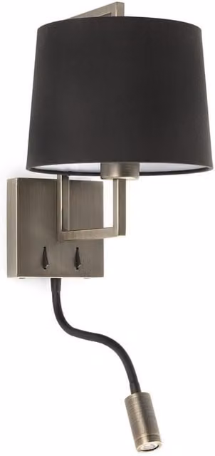 Faro Frame Adjustable Reading Wall Light in Gold and Grey with E27 Socket