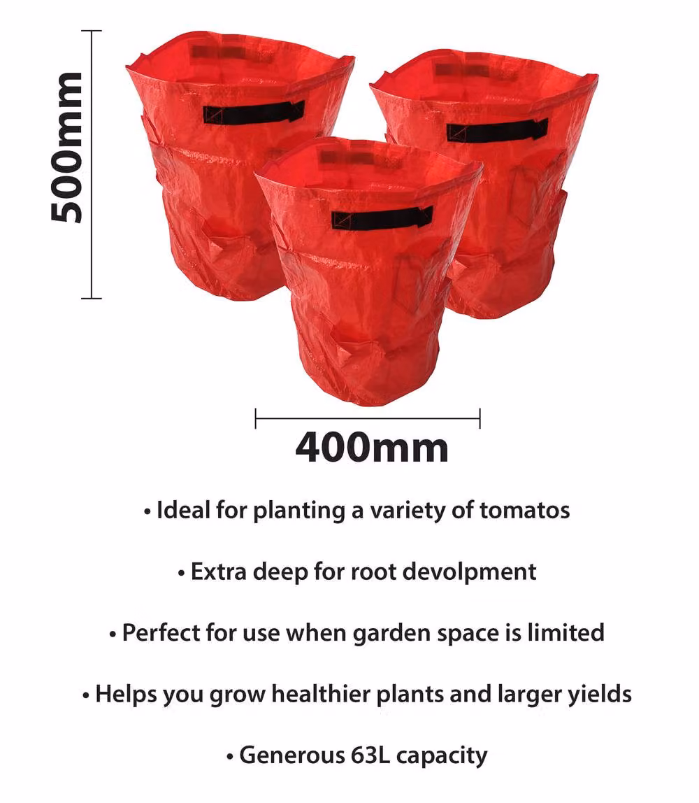 St Helens Home & Garden Red Tomato Grow Bags, Pack of 3 – 3