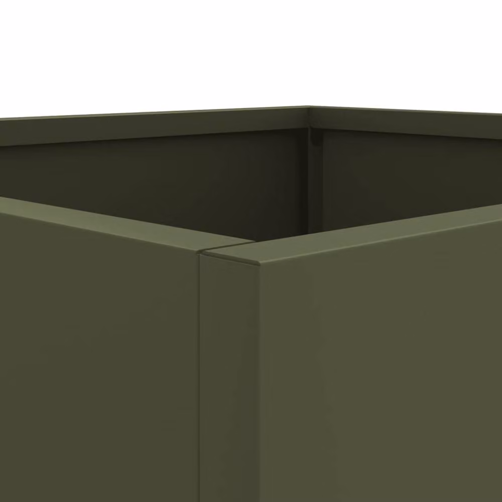 Berkfield Home Steel Planter Tub, Green, W/D/H: 32 x 30 x 29 cm – 5
