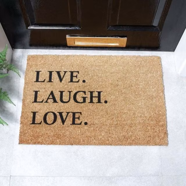 Artsy Mats Live Laugh Love Doormat in Black and Brown, W/D: 60 x 40 cm – 1