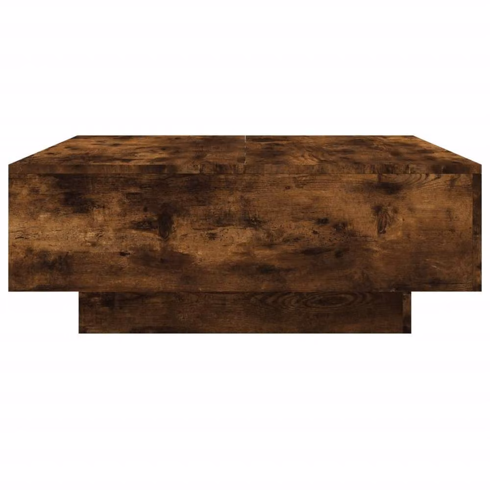 Berkfield Home Modern Square Coffee Table with LED Lights in Smoked Oak Brown, W/D/H: 80 x 80 x 31 cm – 5