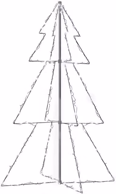 Berkfield Home Christmas Cone Tree with 200 LEDs for Indoor and Outdoor Use, White, W 98 cm x H 150 cm – 1