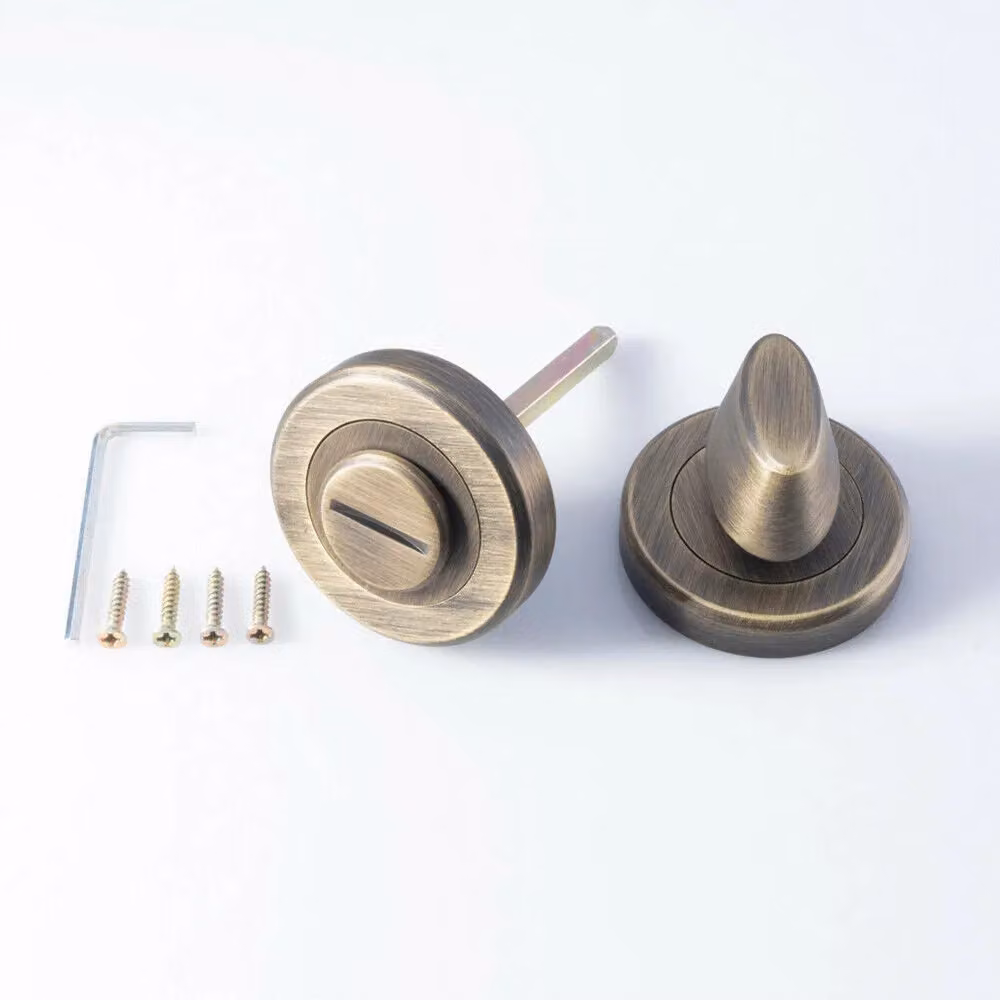 Loops Antique Brass Thumbturn Lock and Release Handle with Bevelled Edge and Concealed Fixings – 3