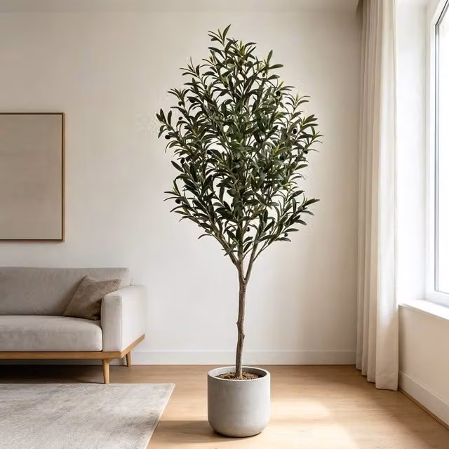 CASSILANDO Lifelike Artificial Olive Tree in Green, Height: 150 cm