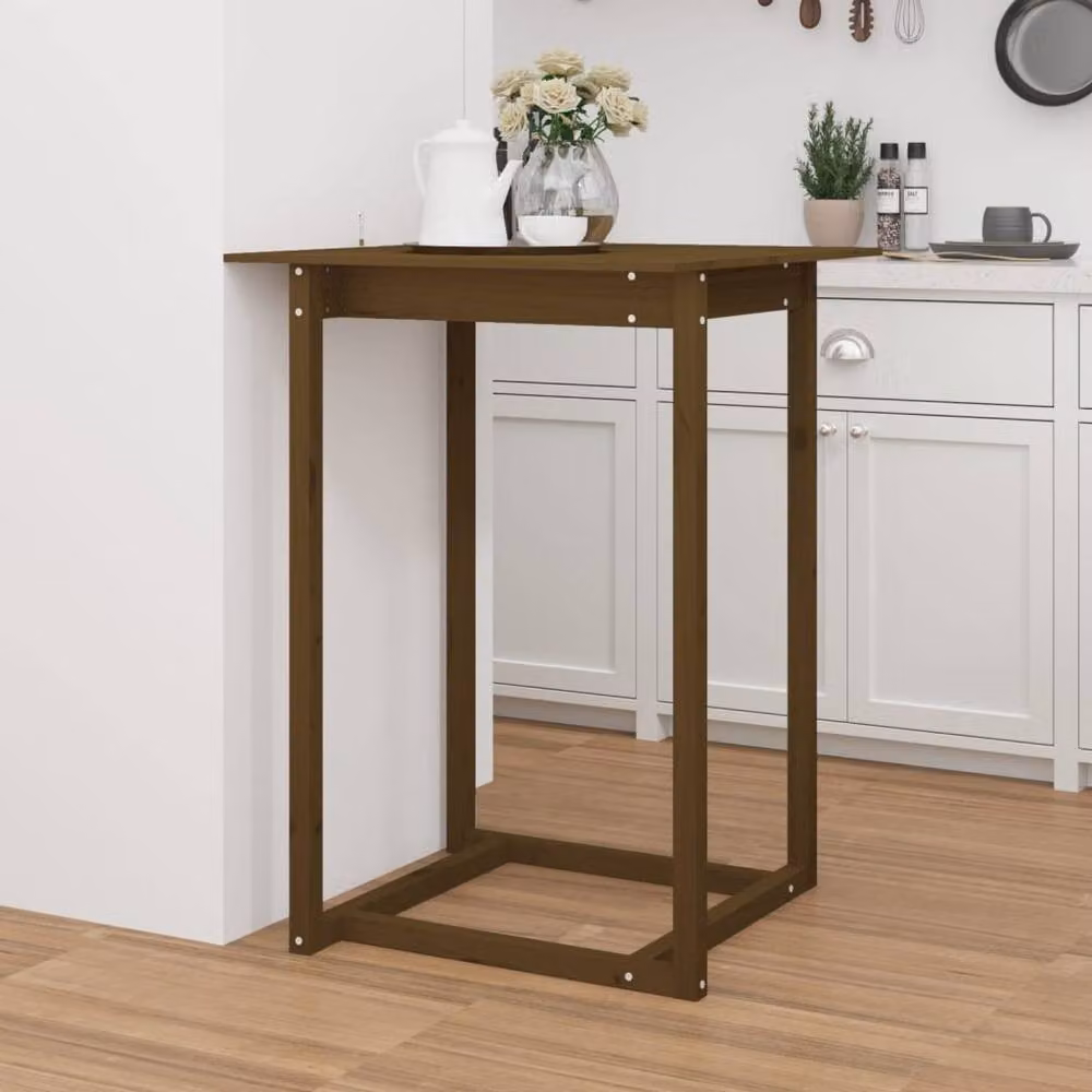 Berkfield Home Beautiful Bar Table in Honey Brown Solid Pine, W/D/H: 80 x 80 x 110 cm – 2