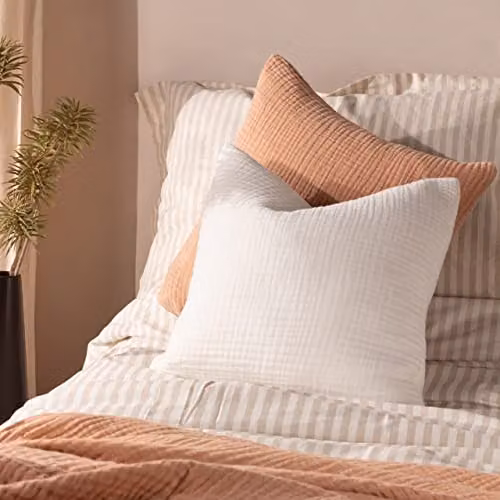 Riva Home White Cotton Square Cushion with Removable Cover, W/D/H: 45 x 45 x 45 cm – 2