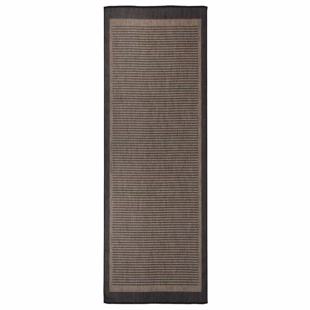 Berkfield Home Outdoor Flatweave Striped Rug, Brown, W/D/H: 80 x 250 cm – 2