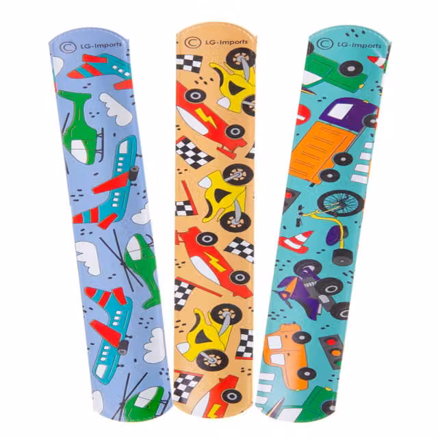 LG-Imports Pack of 12 Multicolour Vehicle Sensory Snap Bracelets